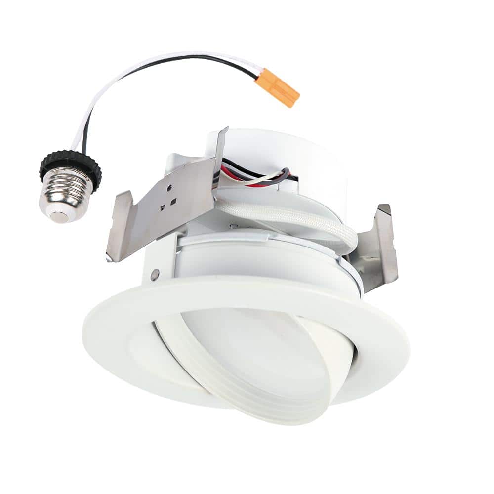 White Aluminum 4-Inch Adjustable LED Recessed Light Trim