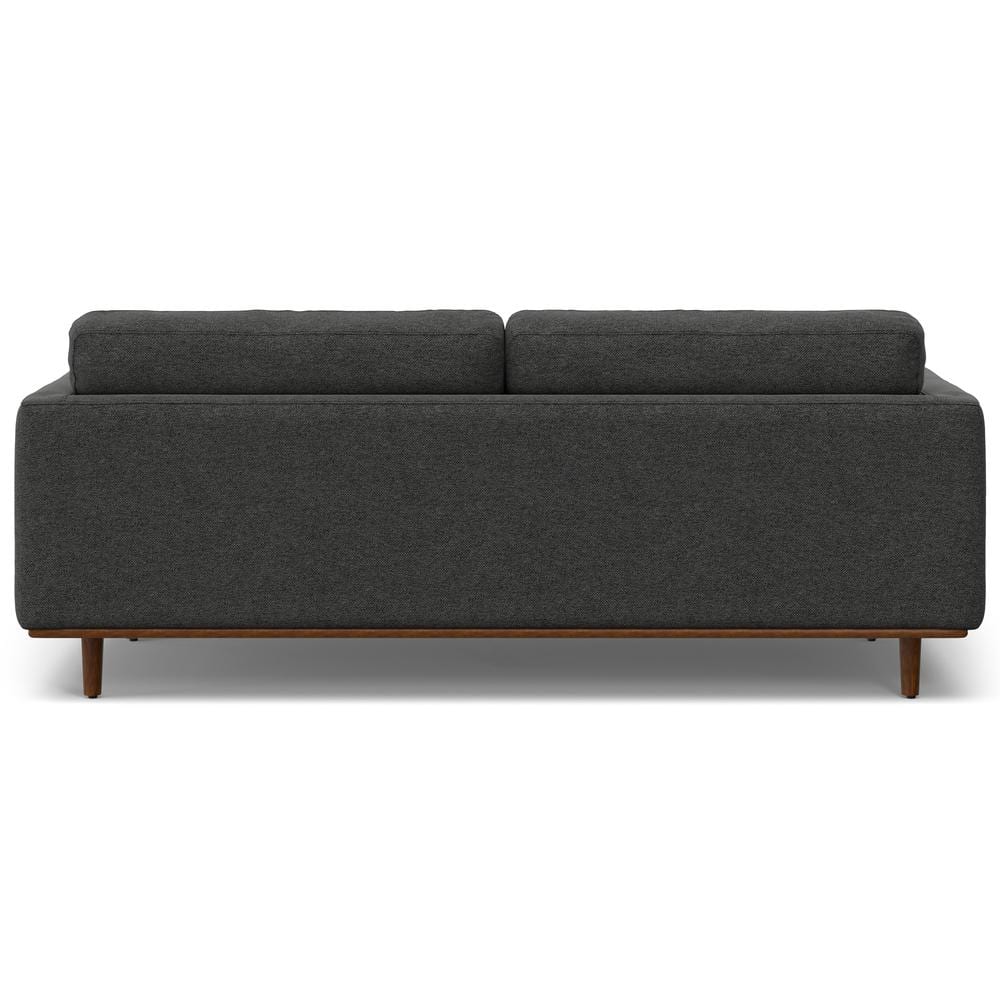 Morrison Charcoal Grey Fabric Mid-Century Modern Sofa with Wood Frame