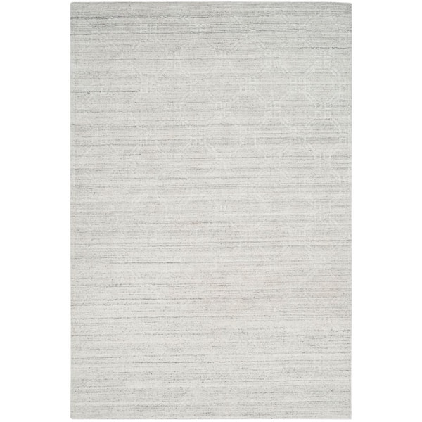 Elements 6 ft. x 9 ft. Light Gray Geometric High-Low Area Rug