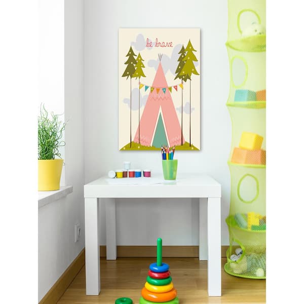 Unbranded 18 in. H x 12 in. W "Be Brave Pink" by Karen Zukowski Printed Canvas Wall Art