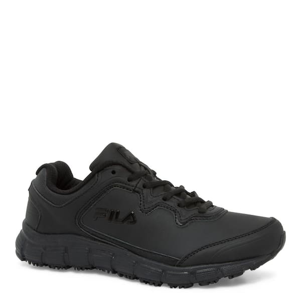 Fila Women's Memory Fresh Start Slip Resistant Athletic Shoes - Soft Toe - BLACK Size 6(M)