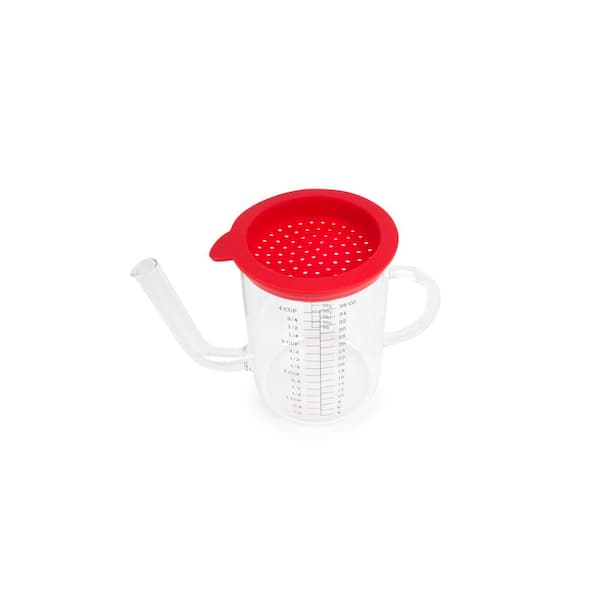 1000ML Oil Separator Measuring Cup and Strainer with Bottom Release for  Gravy Sauces and Other Liquids