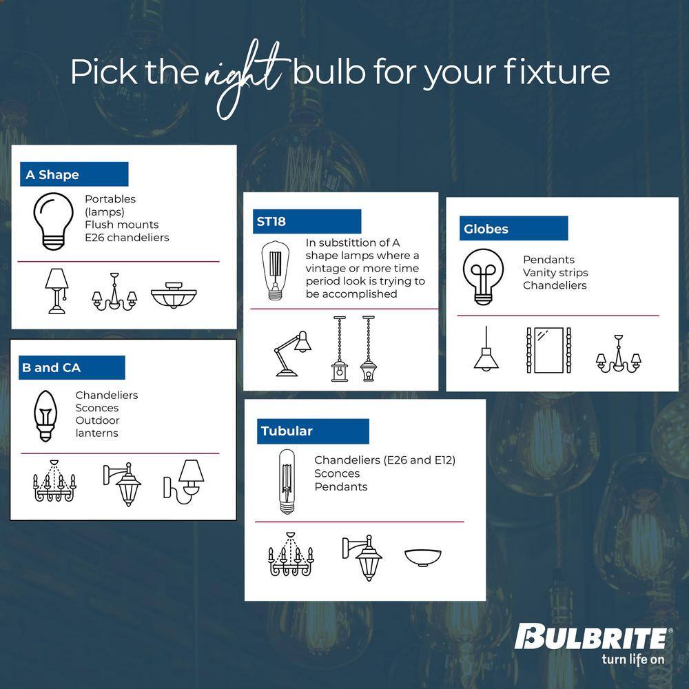 Clear Dimmable Decorative LED Filament Bulbs, Pack of 8