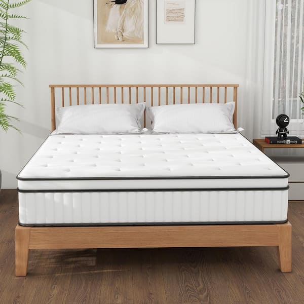 WONDER COMFORT Queen Medium Firm Cool Gel Memory Foam Hybrid Mattress 12 in. Bed-in-a-Box Mattress with Pocketed Coils