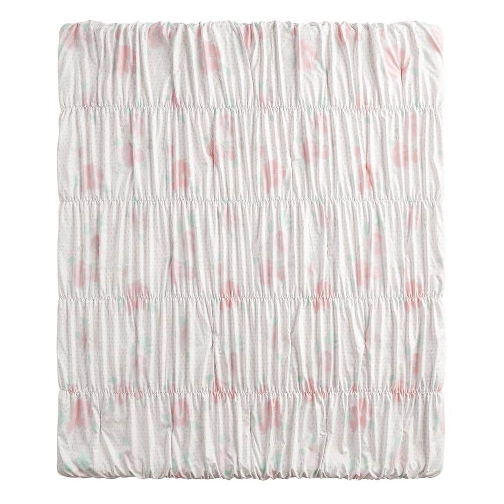 Pink Microfiber Reversible Full Comforter Set with Decorative Pillows