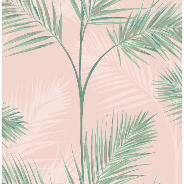 Fine Decor South Beach Blush Fronds 20.5 in. x 33 ft. Unpasted Peelable Paper Wallaper
