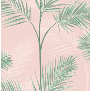 South Beach Blush Fronds Blush Wallpaper Sample