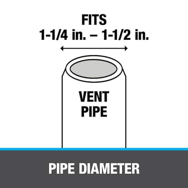 No-Calk 9-1/4 in x 13 in. Plastic Drip Edge Vent Pipe Roof Flashing with 1.25 in. - 1.5 in. Adjustable Diameter