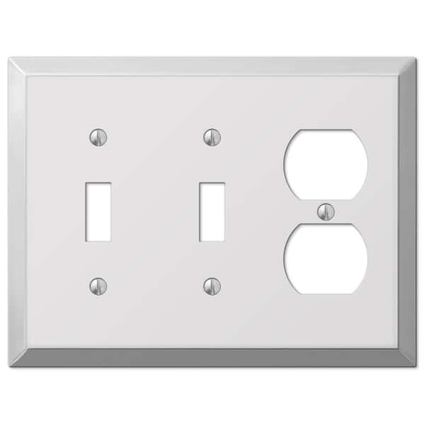 AMERELLE Metallic 3 Gang 2-Toggle and 1-Duplex Steel Wall Plate - Polished Chrome
