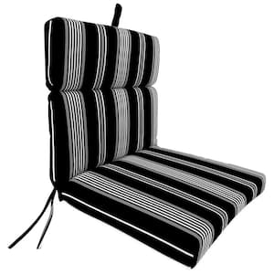 22 in. L x 44 in. W x 4 in. T Outdoor Chair Cushion in Reeder Black