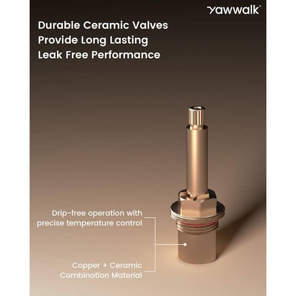 Double-Handle Wall Mount Roman Tub Faucet in Brushed Gold (Valve Included)