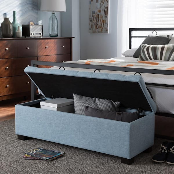 Baxton studio roanoke storage deals ottoman bench