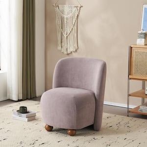 Veylin Purple Modern Upholstered Low-back Wood Club Chair