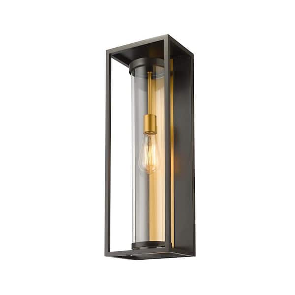 Unbranded Dunbroch Deep Bronze Plus Outdoor Brass Outdoor Hardwired Wall Sconce with No Bulbs Included