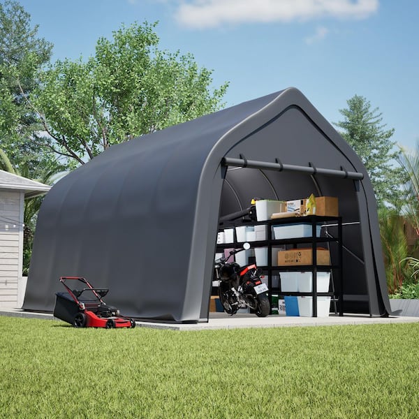 13 ft. W x 20 ft. D Metal Portable Instant Garage,Enclosed Carport w/ Roll-Up Door All-Weather Protection Truck,Boat,RV