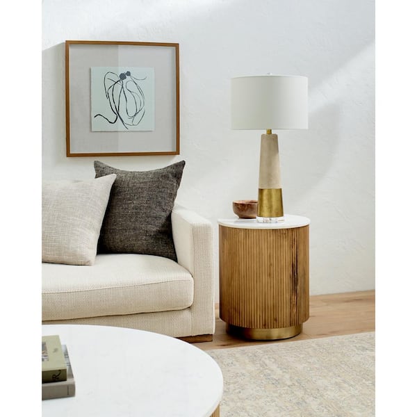 Livabliss Chiara Modern End Table, Brown/Gold, 22 in. H x 18 in. W x 18 in. D