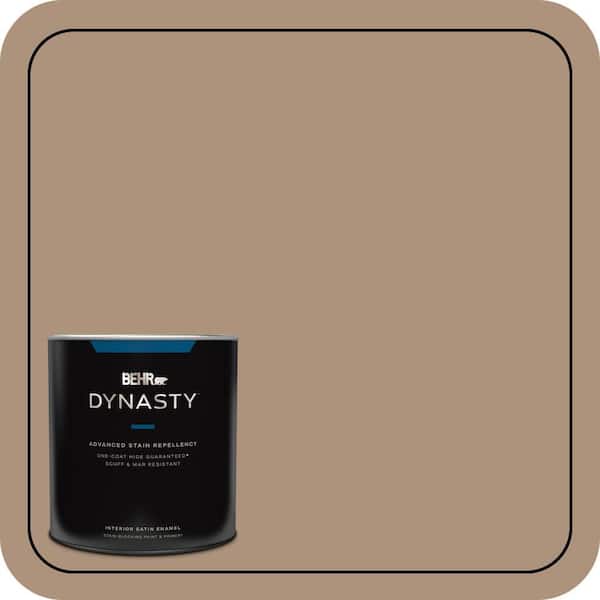 BEHR DYNASTY 1 qt. #PPU4-04 Soft Chamois One-Coat Hide Satin Enamel Interior Stain-Blocking Paint & Primer