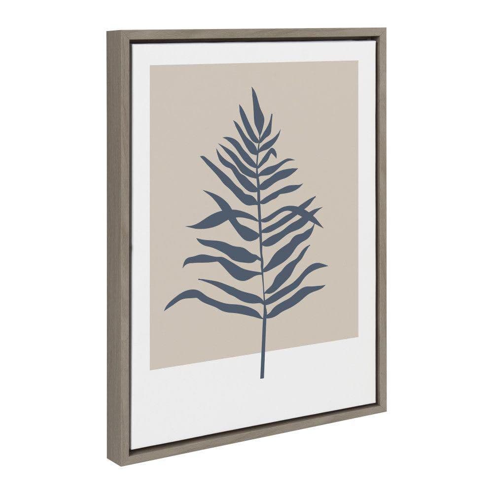 Sylvie Muted Tan and Blue Colorblock Botanical Fern by The Creative Bunch Studio Framed Art Print 18 in. x 24 in. price history on PriceWatchPro