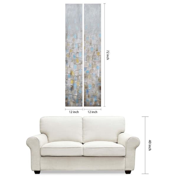 72 in. x 12 in. "Cosmopolitan" - Set of 2 Textured Metallic Hand Painted by Martin Edwards Wall Art
