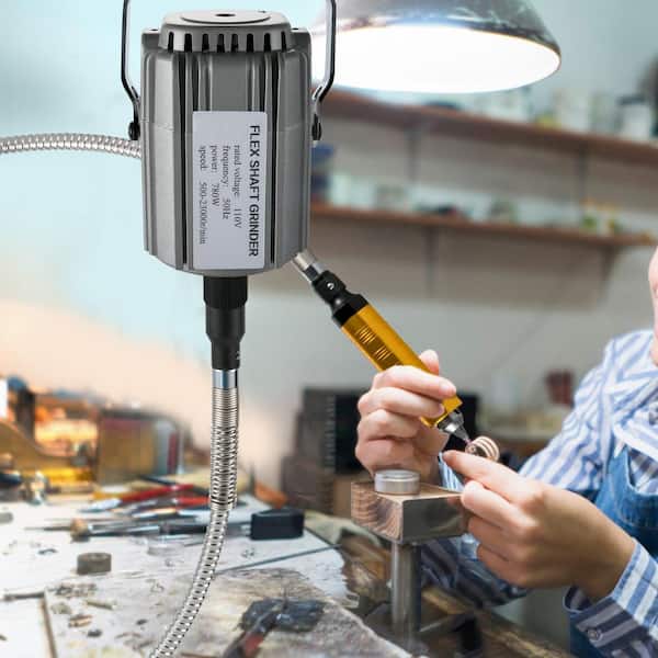 Shaft Corded Grinder 780-Watt with 1/4 in. 3-Jaw Chuck and Foot Pedal 500 to 23000 RPM, 7 Amp Carving Drilling Polishing