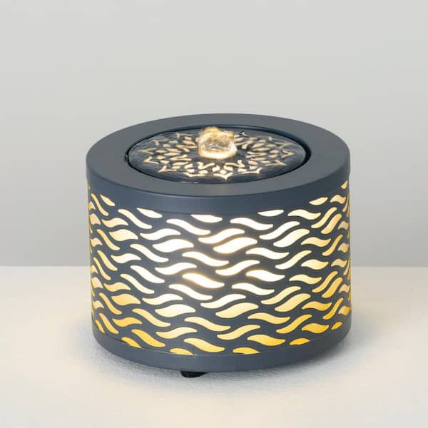 5.25 in. Blue Wave Tabletop LED Spitter Fountain