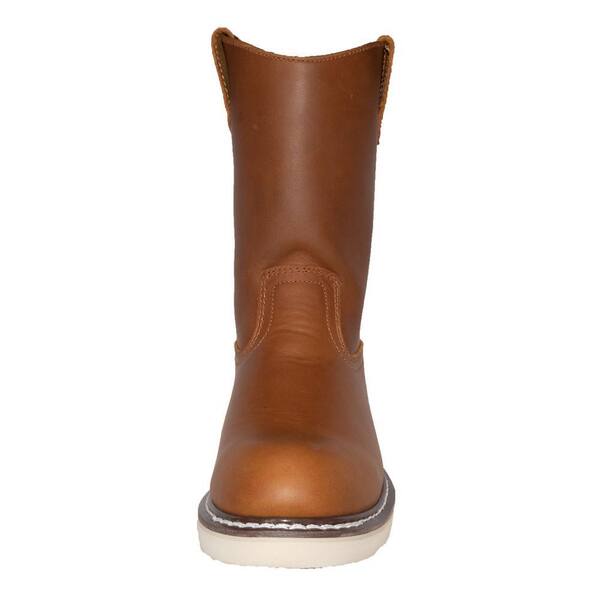 Work n Sport Mens Brown Leather Wellington Pull On Work Boots 9588 Size 11.5 D Work n sport leather - Gem main image 4