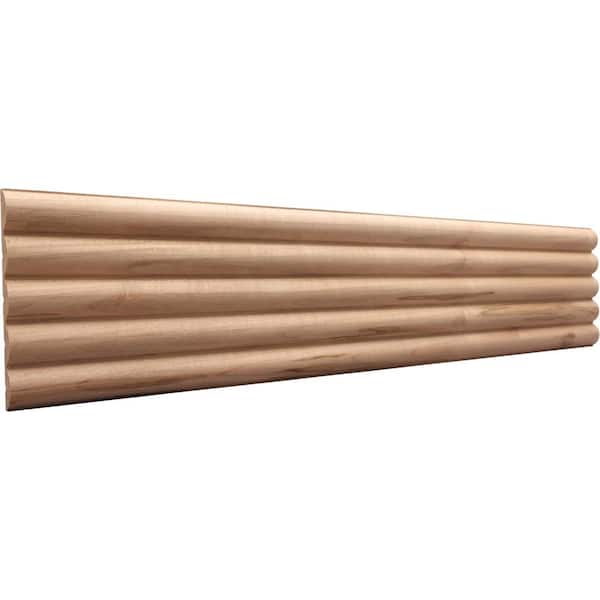 Ornamental Mouldings 5 in. D x 0.438 in. W x 36 in. L Unfinished Ambrosia Maple Wood Large Bead Panel Moulding