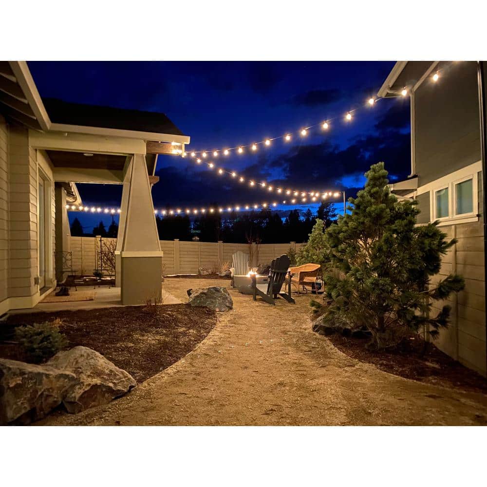 9.5 Feet Black Powder-Coated Steel String Light Pole Stand