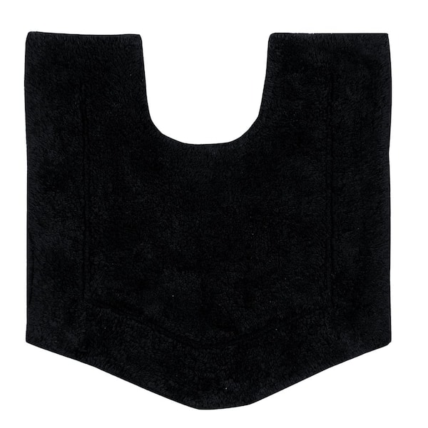 Waterford Collection 100% Cotton Tufted Bath Rug, 20 in. x20 in. Contour, Black