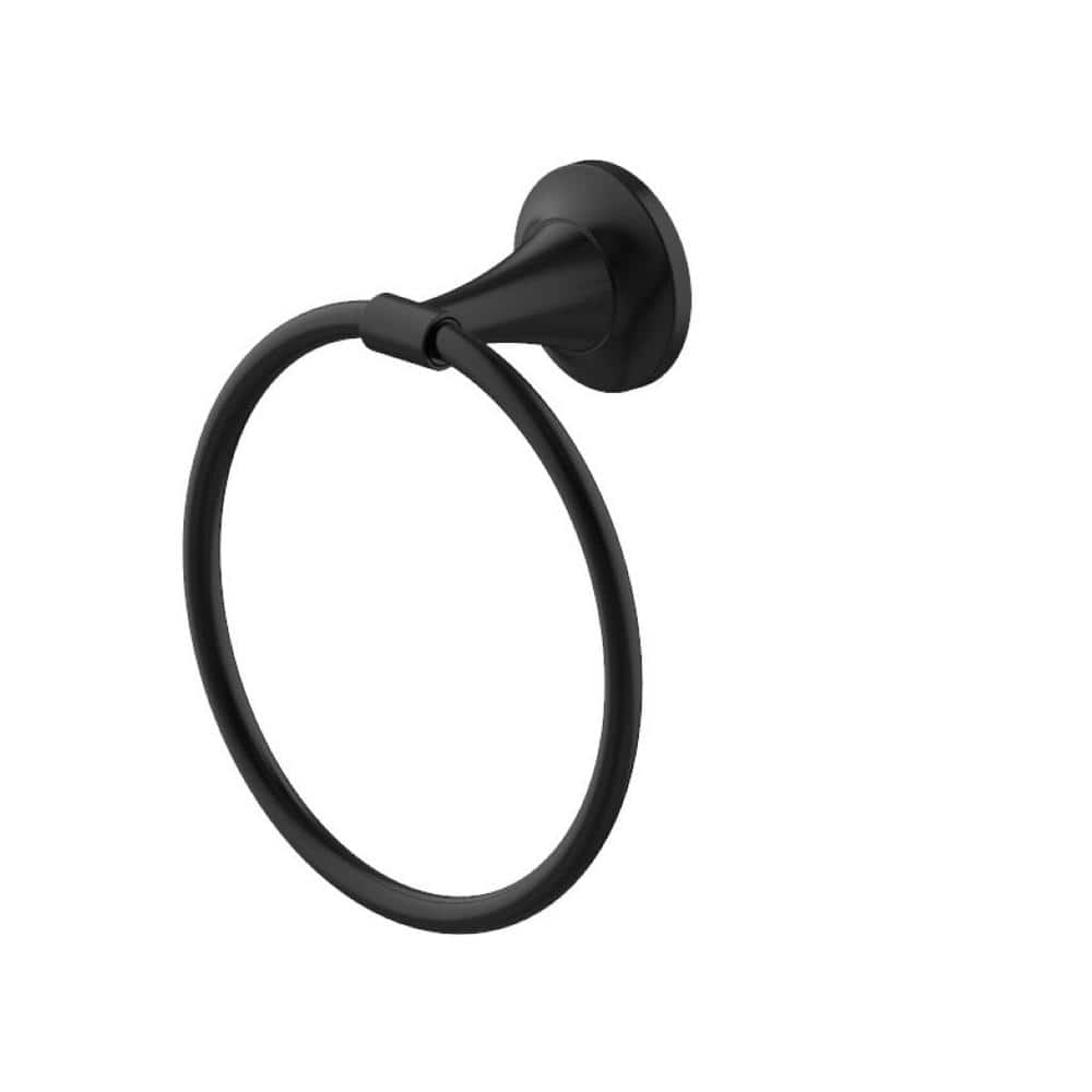 Glacier Bay Constructor Wall Mounted Towel Ring in Matte Black 20118 ...