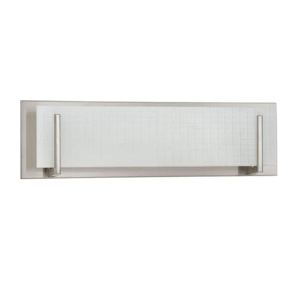 Designers Choice Collection Aurora Series 4-Light Satin Nickel Vanity Light with Linen Glass