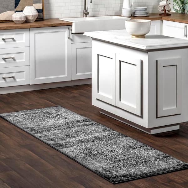 nuLOOM Transitional Dark Gray 2 ft. x 8 ft. Persian Runner Rug