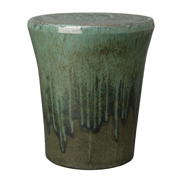 Emissary Round Teal Garden Stool