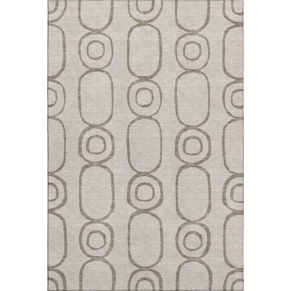 Mayfield Premium Machine Washable Abstract AMF2344 Taupe 10 ft. x 14 ft. Area Rug