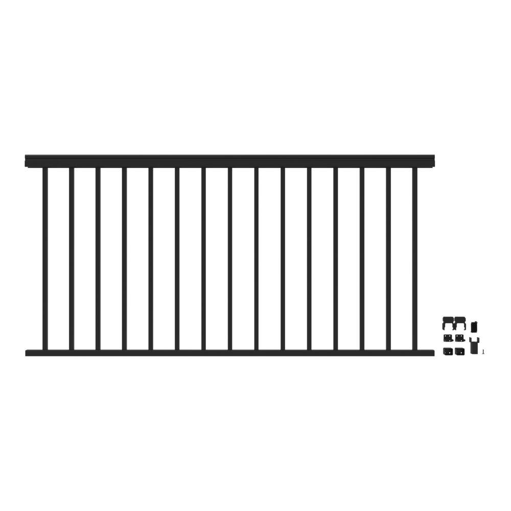 Barrette Outdoor Living VersaRail Classic 6 ft. x 36 in. Matte Black Aluminum Rail Level Kit