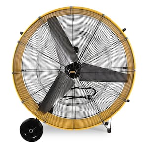 42 in. 2 Speeds Drum Fan in Yellow with Powerful 4/5 HP Motor, Commercial or Industrial Fan, Turbo Blade, Low Noise