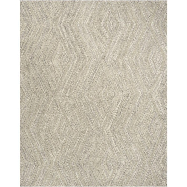 Nourison Graceful Grey 8 ft. x 10 ft. Geometric Contemporary Area Rug