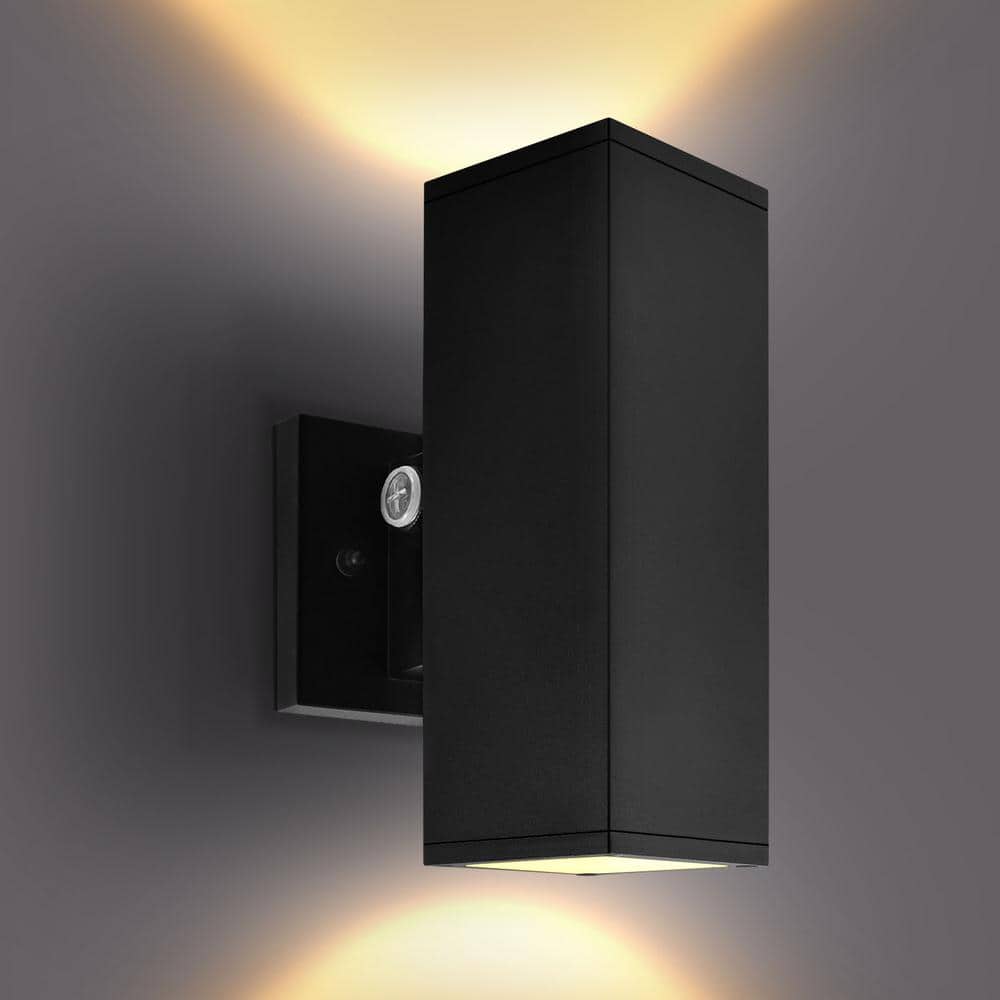 10 in. Black Dusk to Dawn LED Outdoor Hardwired Wall Lantern Sconce 3CCT 15/20/24-Watt Dimmable IP65 ETL price history on PriceWatchPro