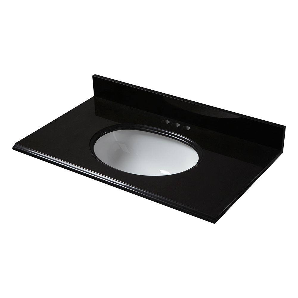 UPC 088969158888 product image for Home Decorators Collection 25 in. x 22 in. Granite Vanity Top in Midnight Black  | upcitemdb.com