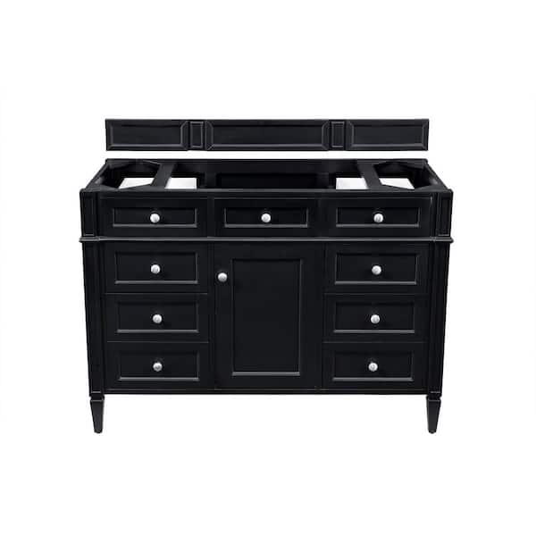 James Martin Vanities Brittany 46.8 in. W x 23 in. D x 32.8 in. H Single Bath Vanity Cabinet Without Top in Black Onyx