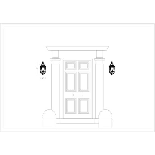 Generation Lighting - Bakersville 1-Light Black Outdoor 15.5 in. Wall Lantern Sconce