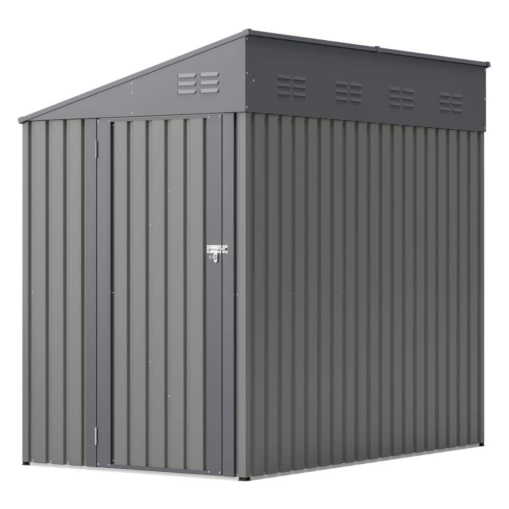 Gray 4 ft. W x 7 ft. D Metal Shed, Tool shed with Lockable Door price history on PriceWatchPro