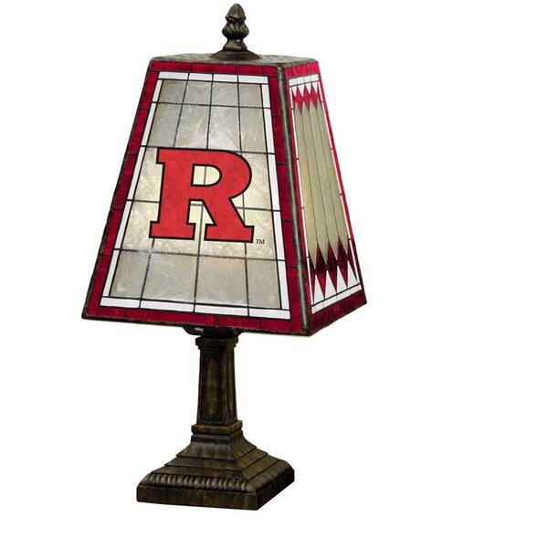 The Memory Company NCAA 14 in. Rutgers Scarlet Knights Art Glass Table Lamp-DISCONTINUED