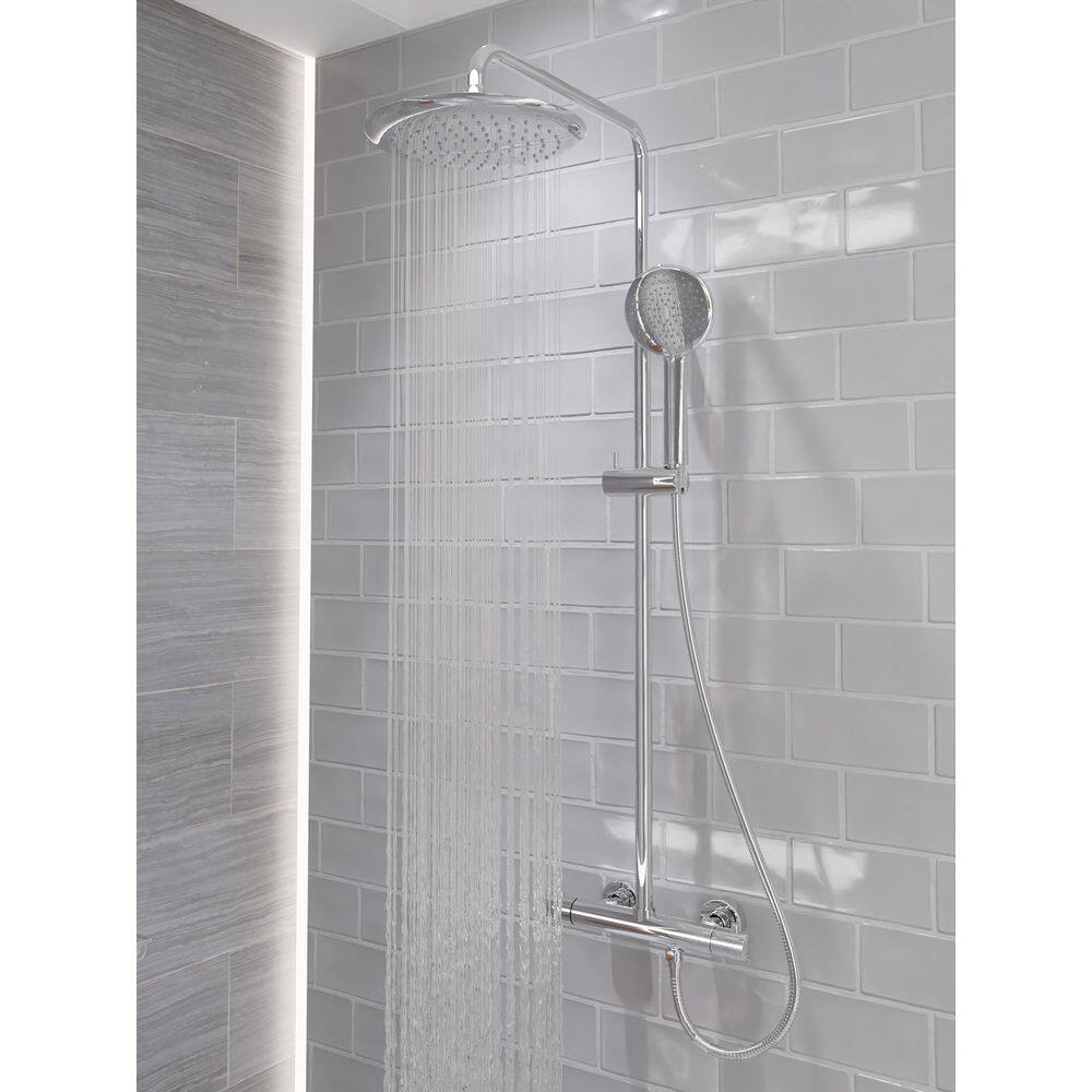 Polished Chrome Adjustable Multi-Head Rainfall Shower System