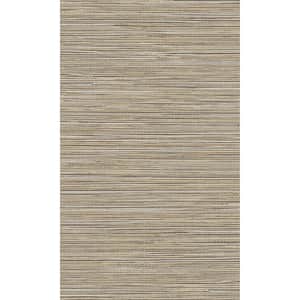 Grasscloth Style Grey Non-Woven Paste the Wall Textured Wallpaper 57 sq. ft.