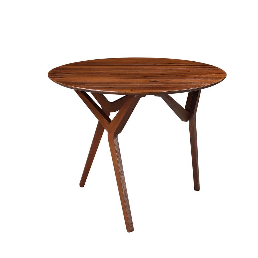 Sydney 38 in. Adjustable Round Chestnut Wire-Brush Acacia Wood Dining/Coffe
