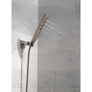 4-Spray Patterns 1.75 GPM 1.43 in. Wall Mount Handheld Shower Head with H2Okinetic in Lumicoat Stainless