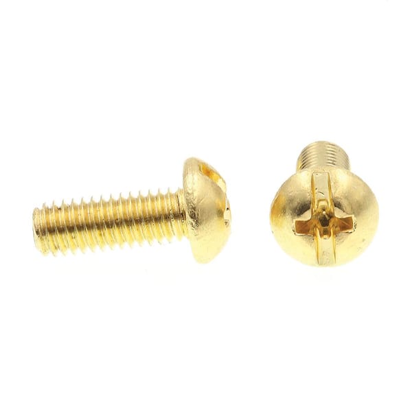 10-24 x 2" Solid Brass Oval Head Machine Screws Slotted Drive Quantity 25 