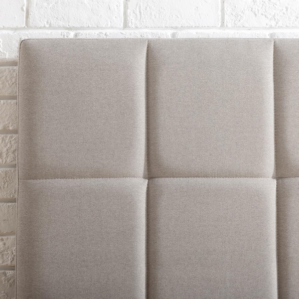Zinus Lottie Beige Full Upholstered Platform Bed Frame with
