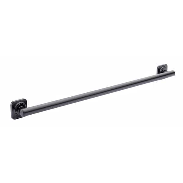 Glacier Bay Farrington 36 in. x 1 1/4 in. Decorative Grab Bar in Matte Black